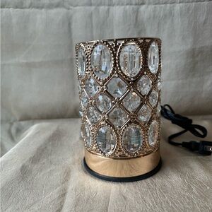 Crystal and gold oil or wax warmer